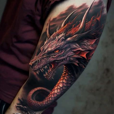 realism dragon tattoos|mythical dragon tattoo designs.